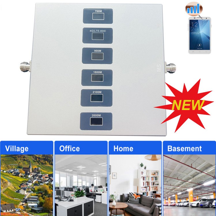 New B28 B20 B8 B3 B1 B7 6 Band Cellular Signal Repeater Amplifier 700 800 900 1800 2100 2600 Mobile Signal Booster 3G 4G 5G